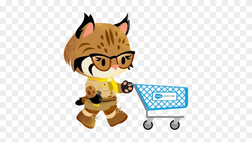 A View Of Appy From The Appexchange Store Going Shopping - Cartoon #1642427