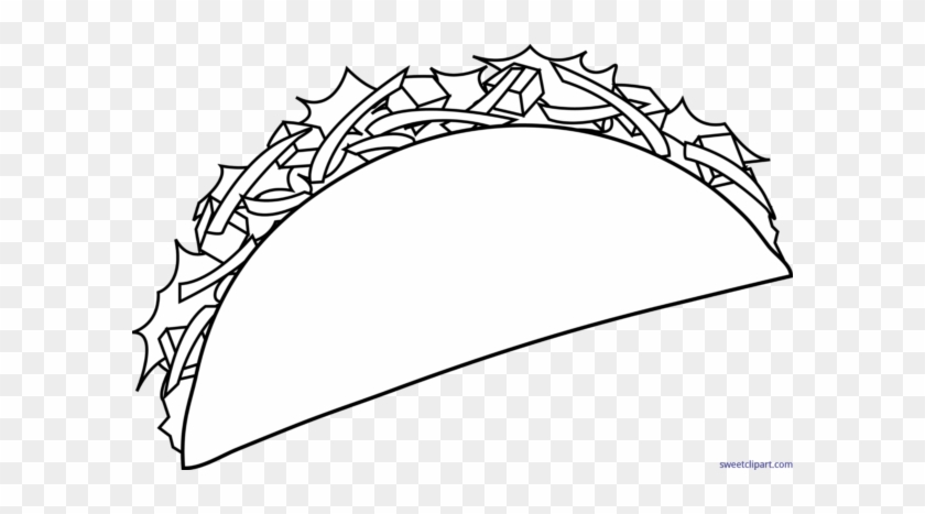 All Clip Art Archives Of Sweet Colorable - Clip Art Taco Black And White #1642453