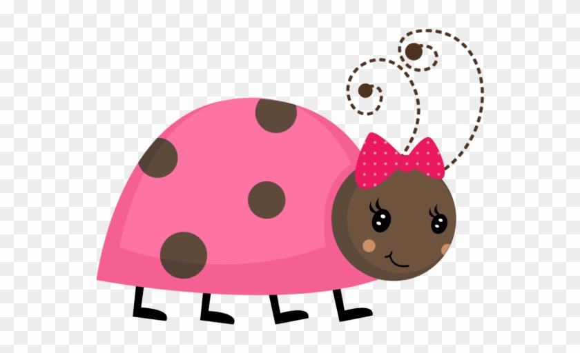 Pink Clipart Lady Bug - Pink And Black Ladybug #1642749