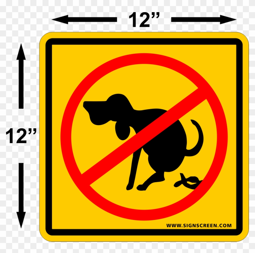 No Dog Pooping Signs 12"x 12" 2-pack Out Door Yard - Traffic Sign #1642897