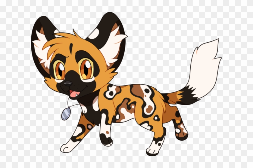 Wild Dog Clipart Animated - Chibi African Wild Dog #1642961