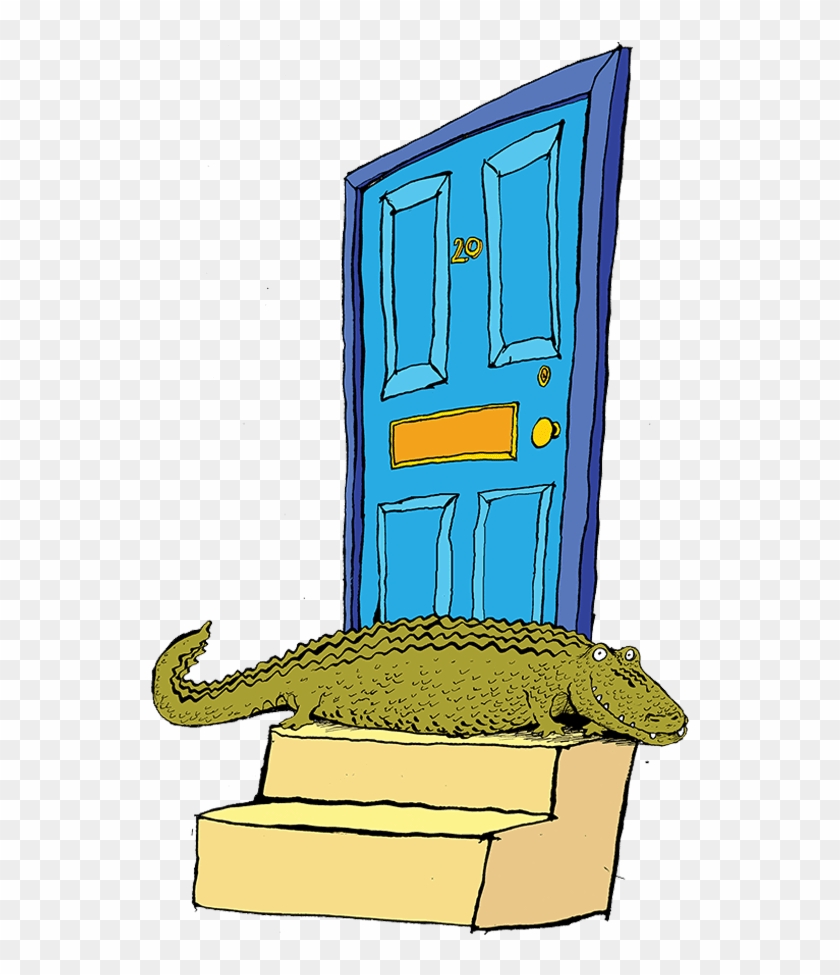 Croc By Door - Cartoon #1643238
