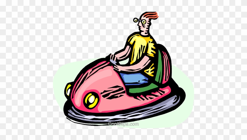 Man In A Bumper Car Royalty Free - Bumper Carts Clip Art #1643353