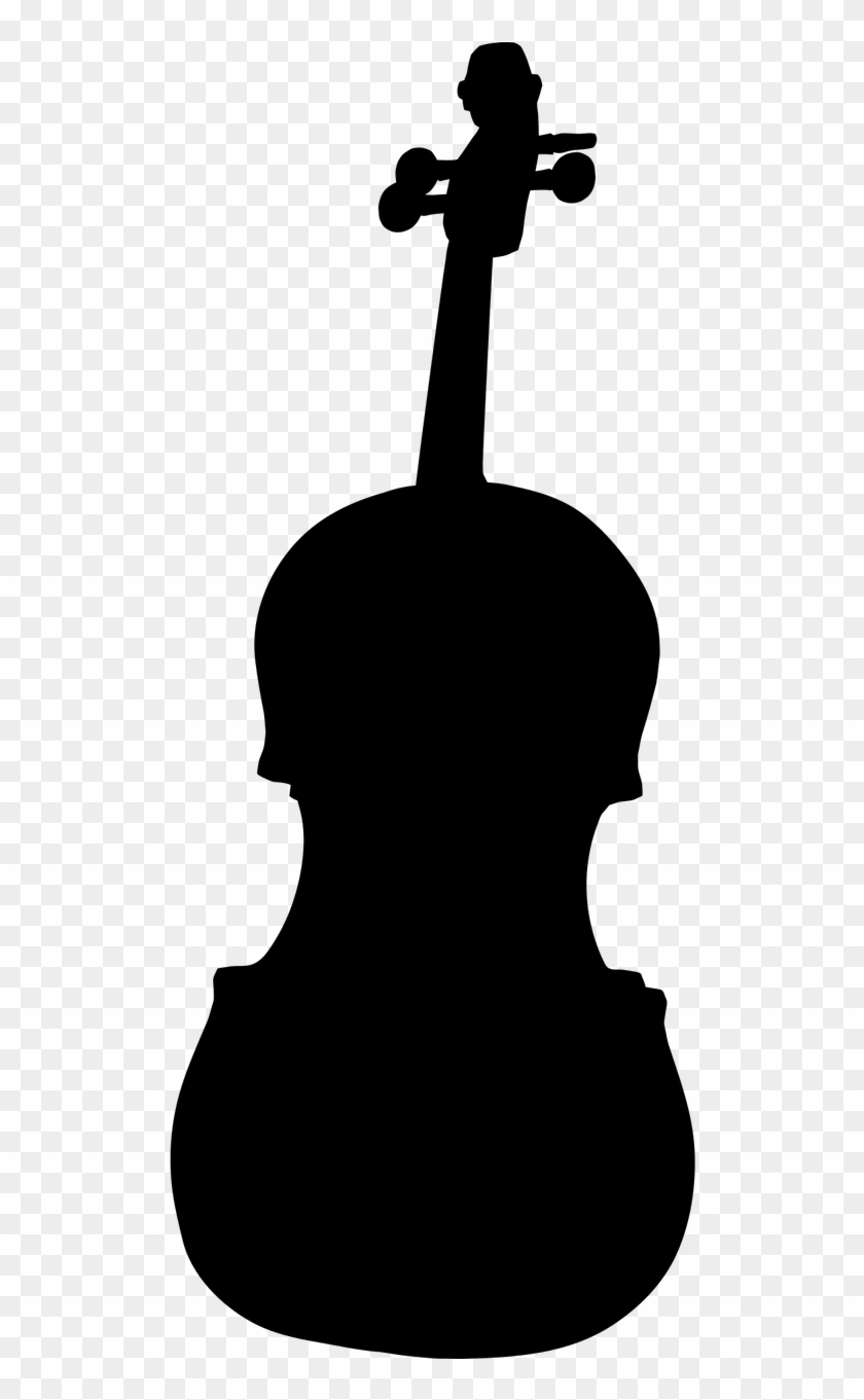 Fiddle Instrument Musical - Violin Silhouette Png #1644554