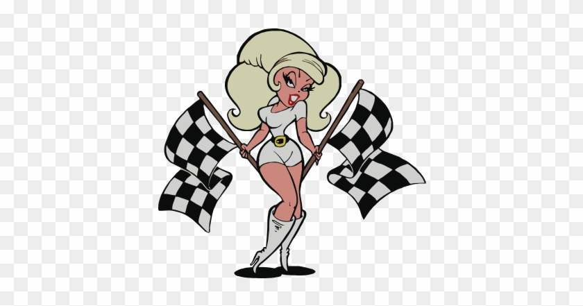 Eliah-david さんによるfinish Flag Girl - Cartoon #1644716