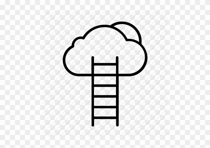 Clip Art Clipart Coloring Book Drawing Clip Art - Ladder To Cloud Icon #1644804