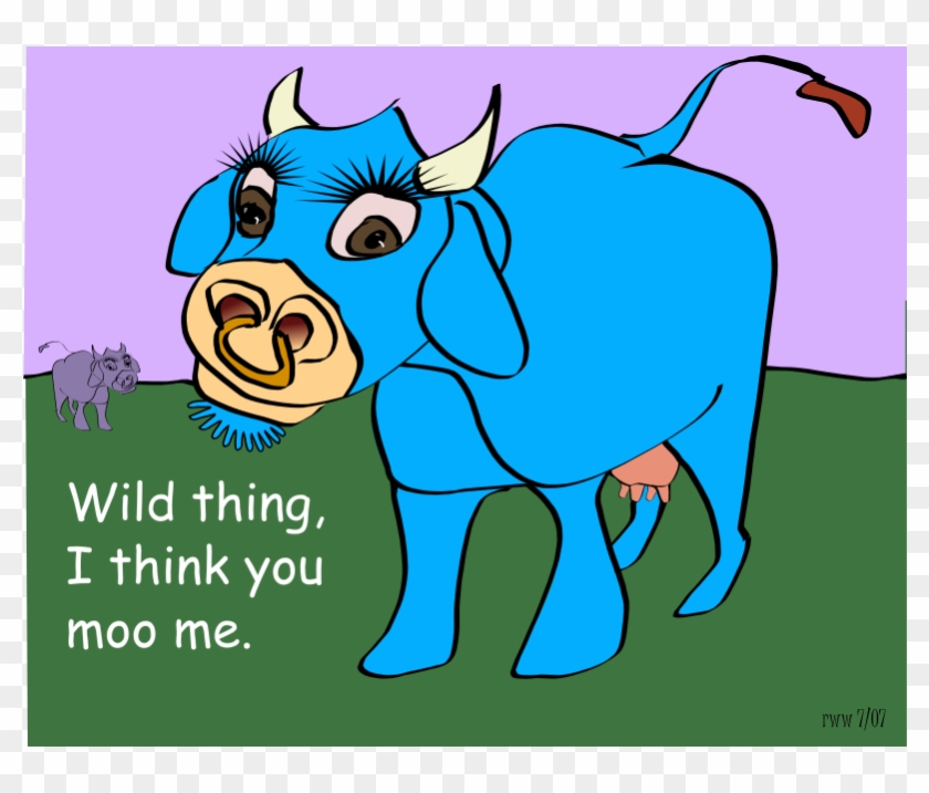 Clipart - Wild Thing - Cow Greeting Card #1644844