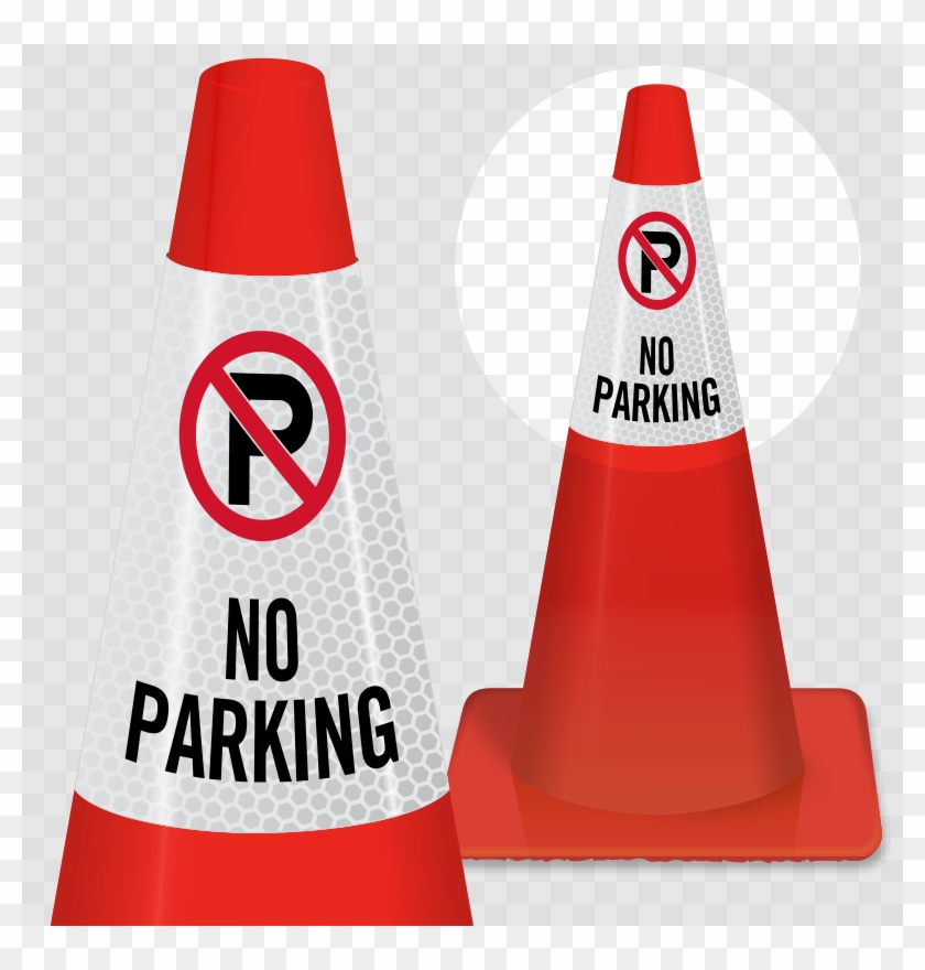 No Parking On Sidewalk Signs - No Parking Cone #1645002