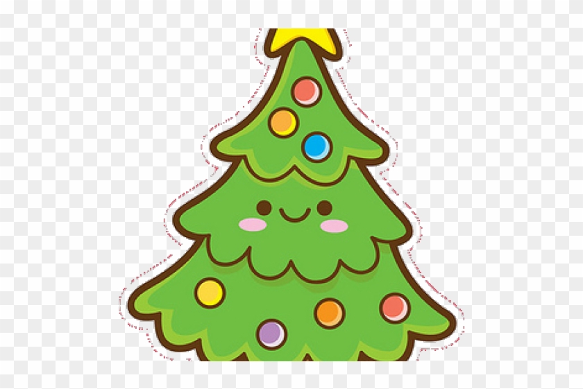 Christmas Ornament Clipart Kawaii - Easy Cute Christmas Tree Drawing #1645204