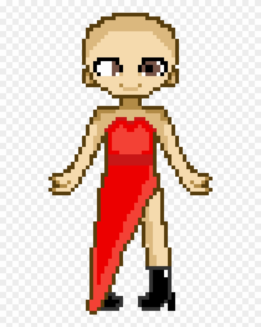 Red Dress Girl - Grid Aphmau Pixel Art #1645421