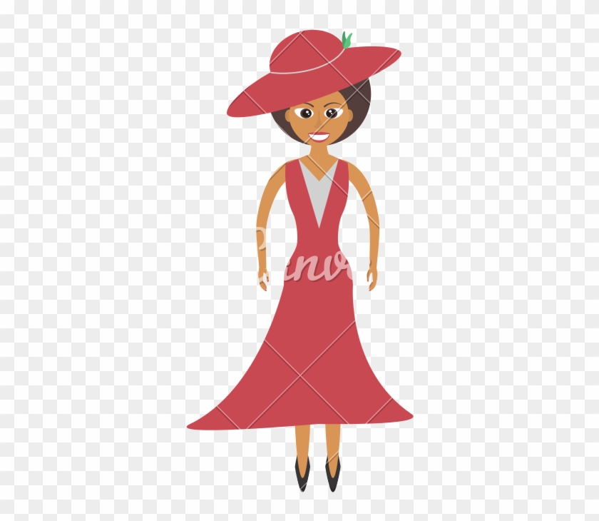 Elegant Woman Red Dress Icon - Illustration #1645438