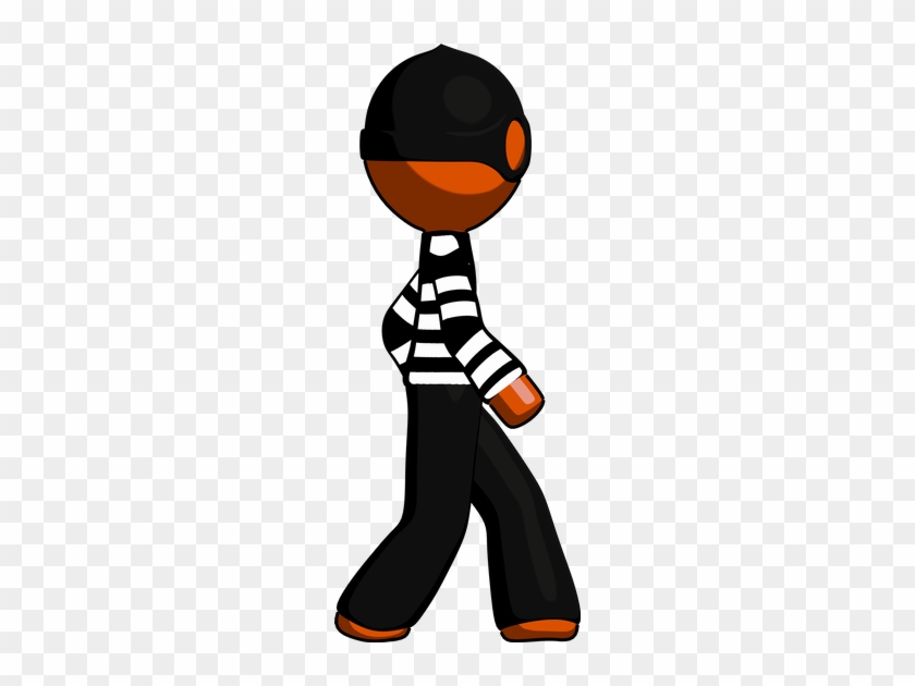 Orange Thief Man Walking Right Side View - Orange Thief Man Walking Right Side View #1645894