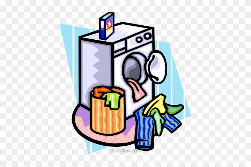 Clothes In Dryer Royalty Free Vector Clip Art Illustration - Clip Art Washing Machine #1646354