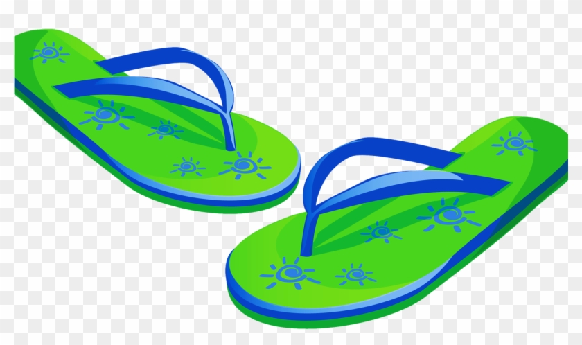 Transparent Green Beach Flip Flops Png Clipart Gallery - Flip-flops #1646479