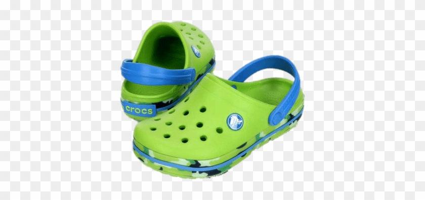 Crocs Green And Blue Clogs - Crocs #1646482