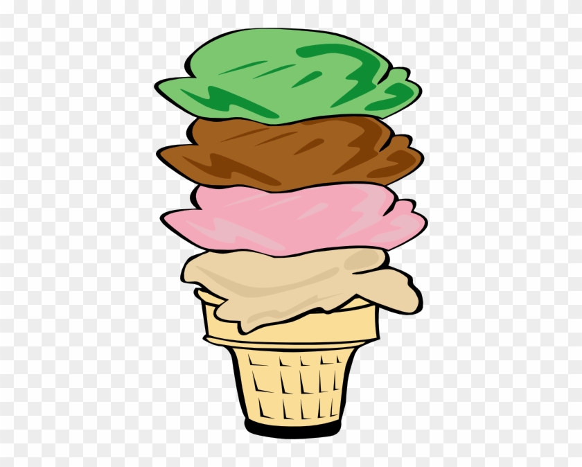 Ice Cream Cone Scoops Clipart #1646907