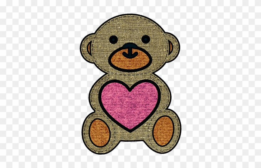 Bear Heart Cute Love Embroidery Needlework - Illustration #1647109