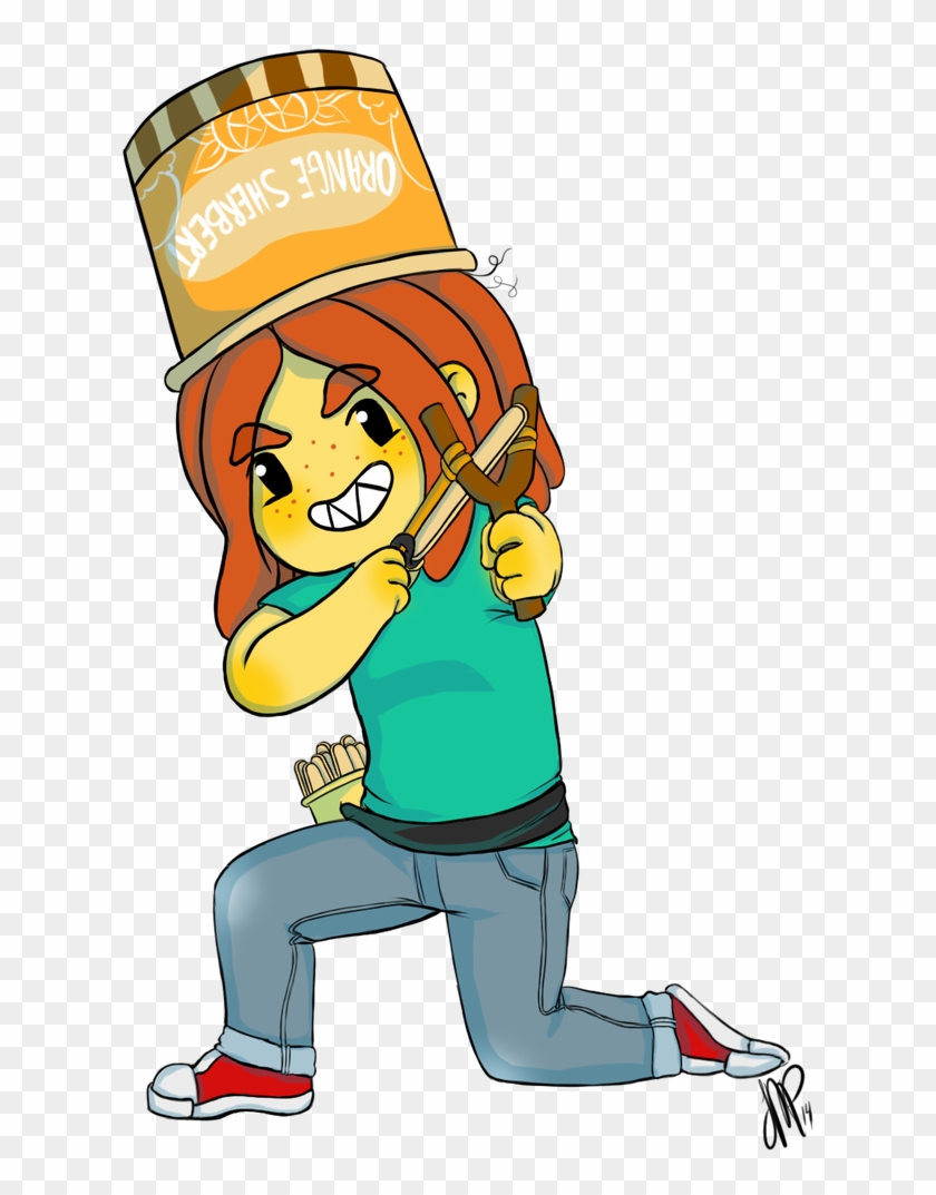 Orange Sherbet Ice Cream Warrior Go By Pomp A Doodles - Cartoon #1647465