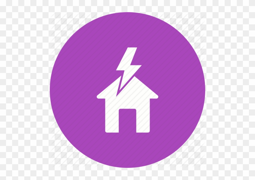 Lightning Svg Violet - Circle #1647494