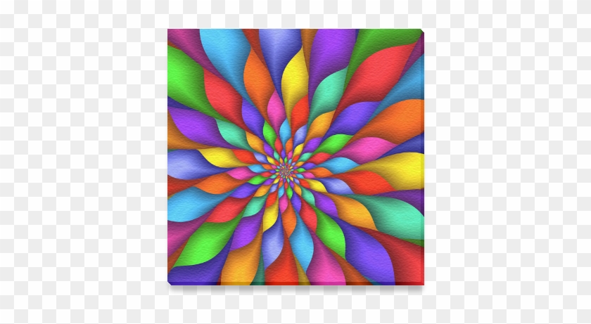Psychedelic Rainbow Spiral Canvas Print - Digital Art Abstract Background #1647881