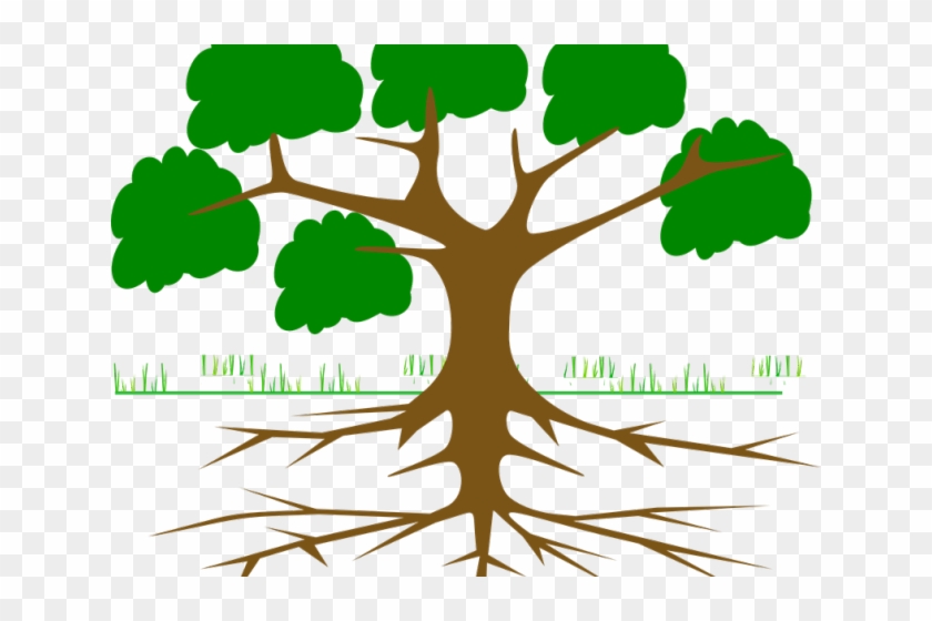 Roots Clipart Tall Tree Stump - Tree With Roots Cartoon #1648766