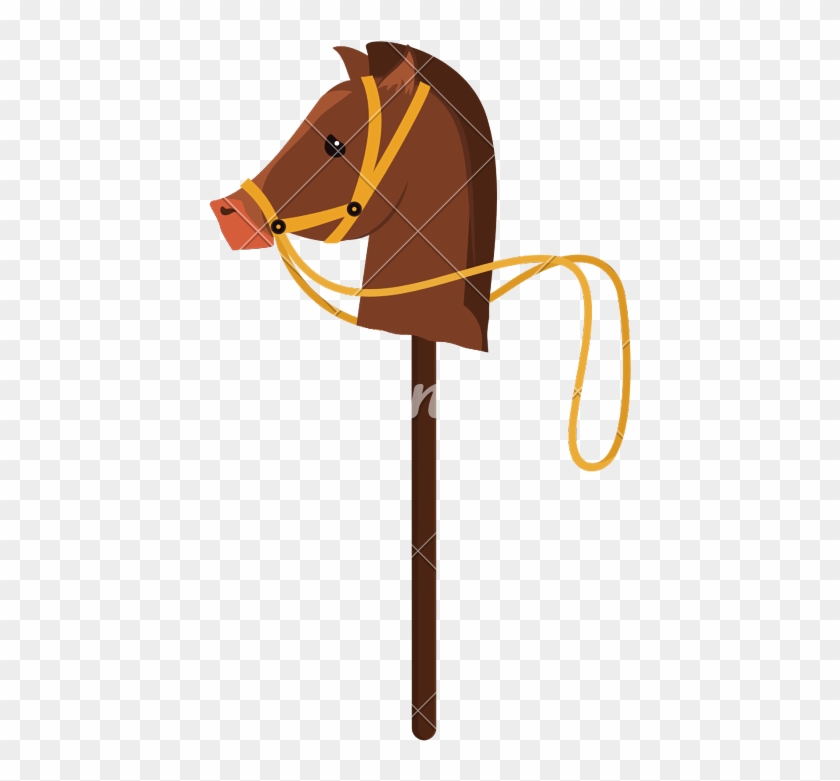 Wooden Horse Stick - Cartoon #1648875