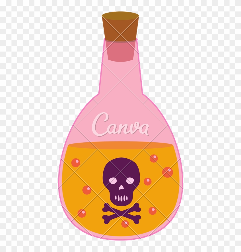 Potion Bottle With Poison For Halloween - Glass Bottle #1648879