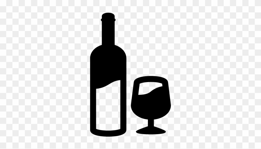 Bottle And Glass Of Wine Vector - Bottle #1648887