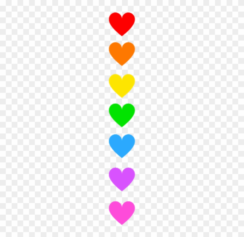 Hearts Colourful Rainbow Divider Header Textline Line - Heart #1648992