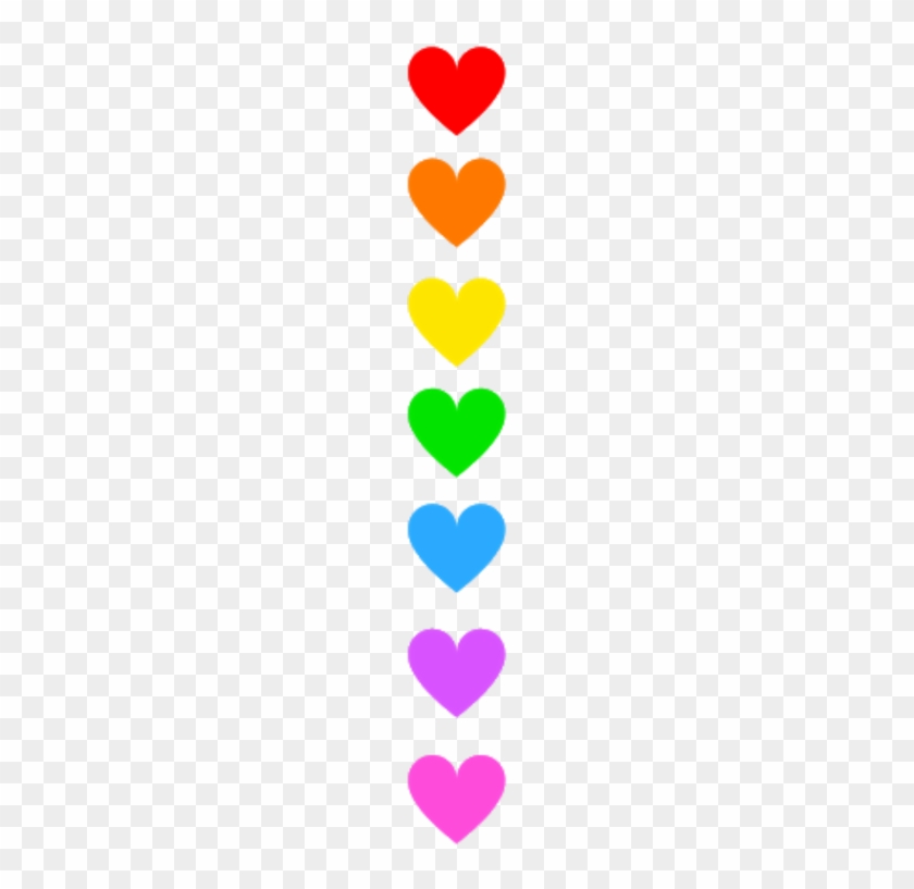 Hearts Colourful Rainbow Divider Header Textline Line - Heart #1648992