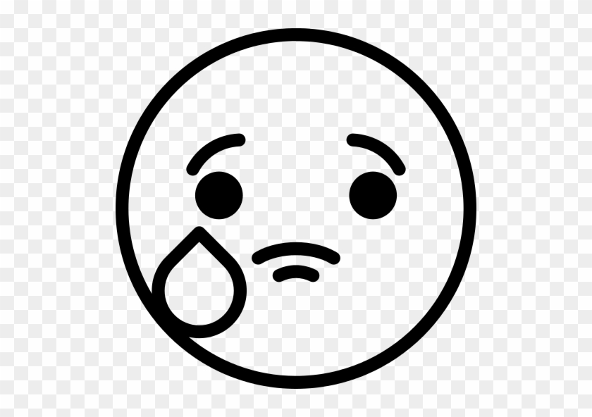 Crying Emoji Png File - Crying Emoticon Black And White #1649395