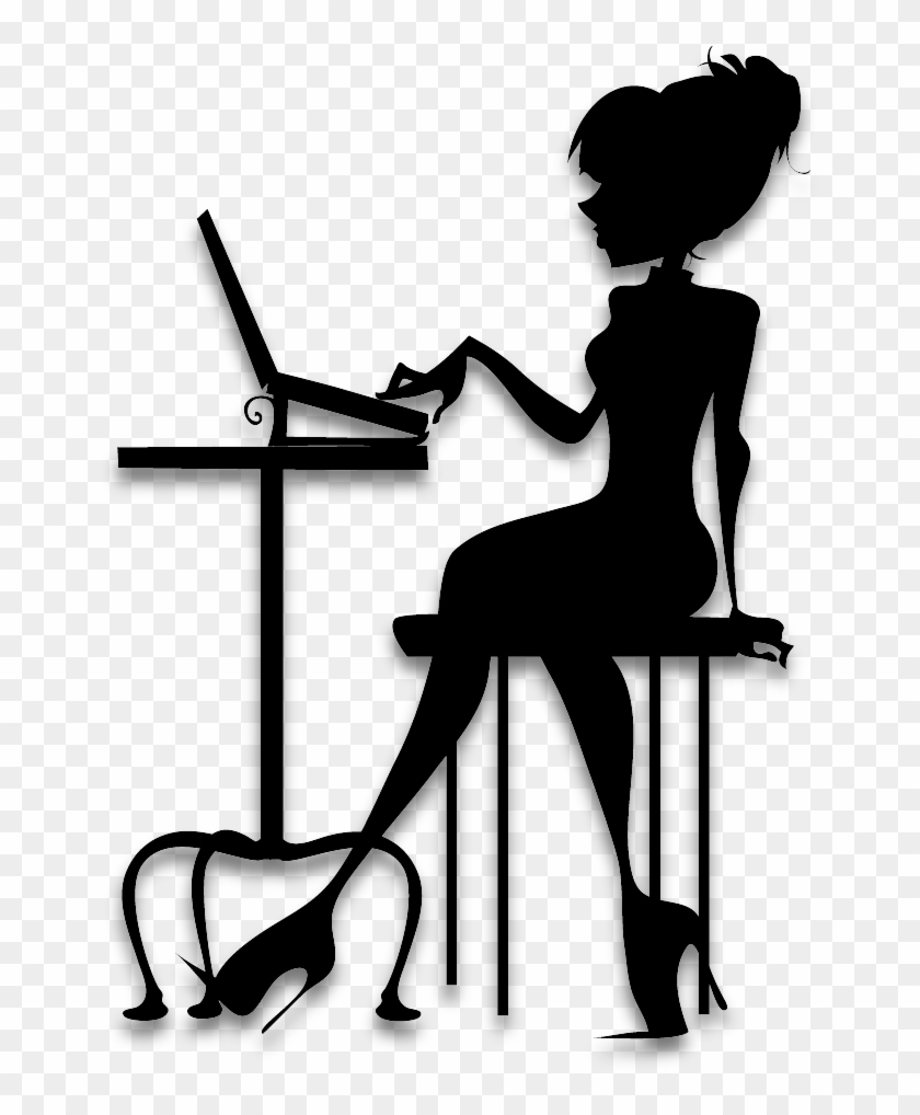 He Walked Away Today - Girl On Computer Silhouette #1649604