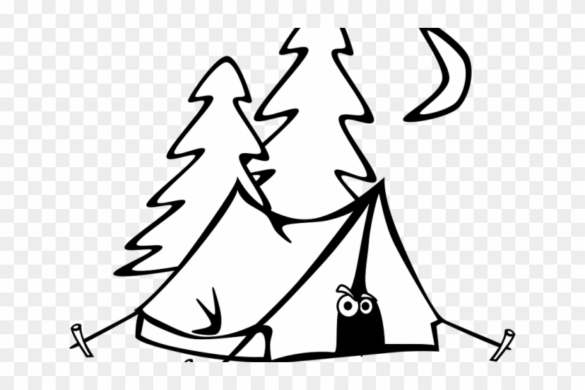 Trees Clipart Tent - Clip Art Black And White Tent #1649622