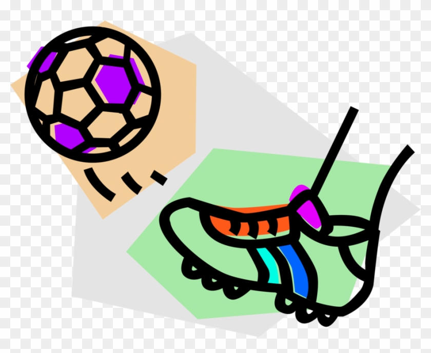 Vector Illustration Of Sport Of Soccer Football With - Cartoon Football Boot #1649638