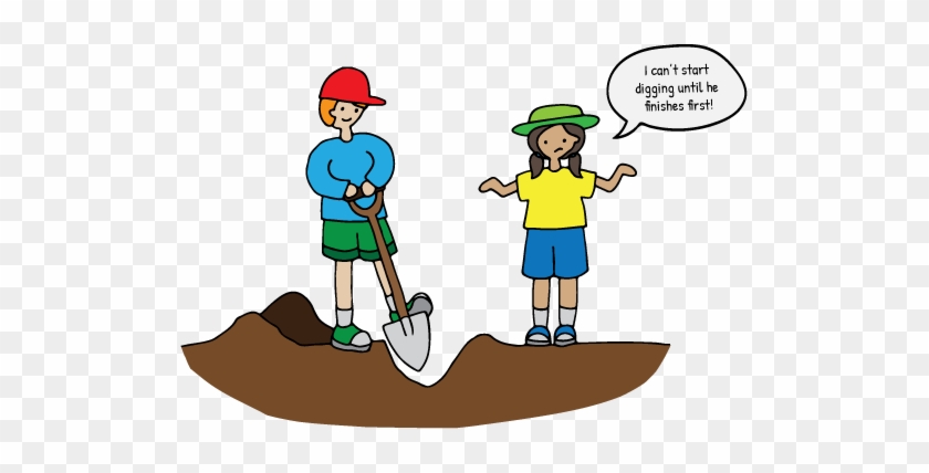 One Person Is Digging A Hole And The Other Person States - Cartoon - Free  Transparent PNG Clipart Images Download