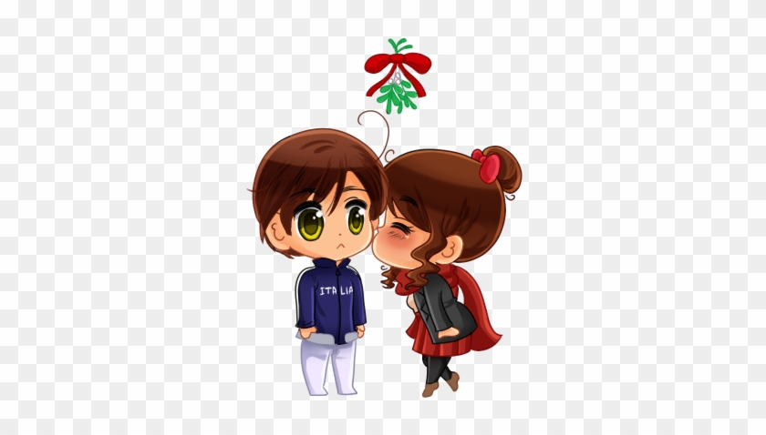 Mistletoe Otp By Samelodii On Deviantart - Mistletoe Kiss Animated #1649734