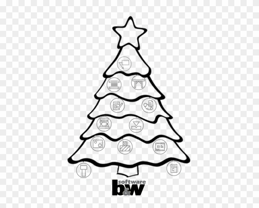 Christmas Tree B&w Products - Christmas Wreath Easy Drawing #1649899