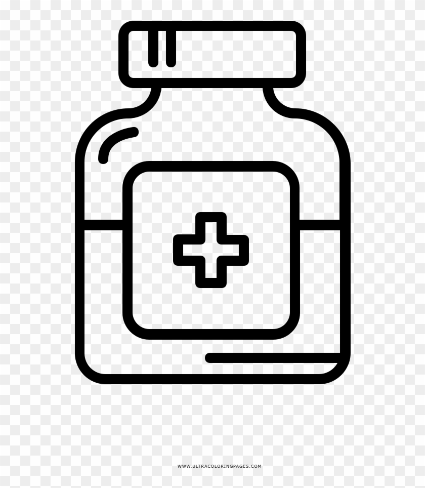 Medicine Bottle Coloring Page - Pill Bottles Icon Vector #1649981