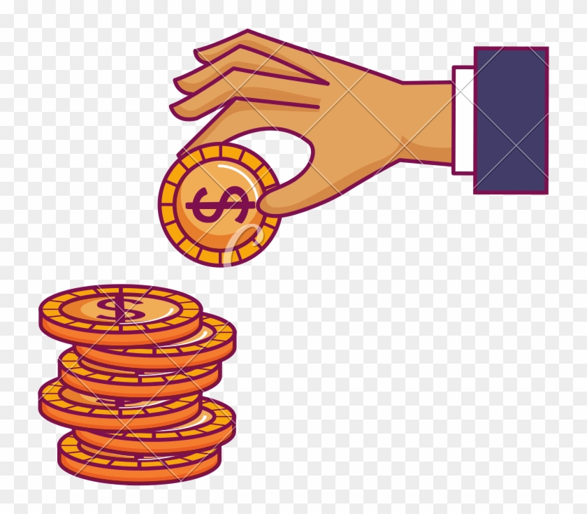 Hand With Coin Money Isolated Icon - Donation #1650019