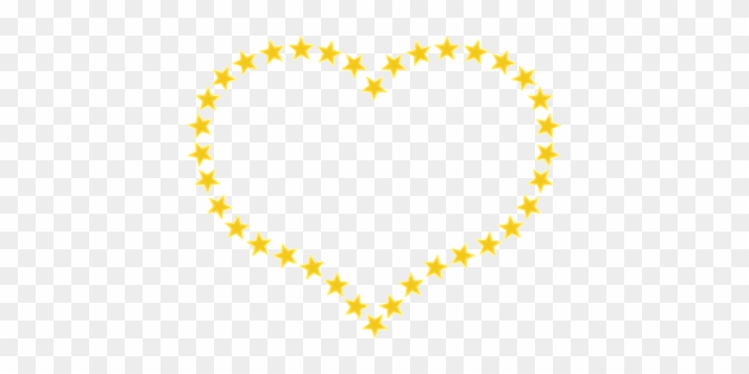 Heart, Stars, Border, Outline, Yellow - Star Heart #1650335