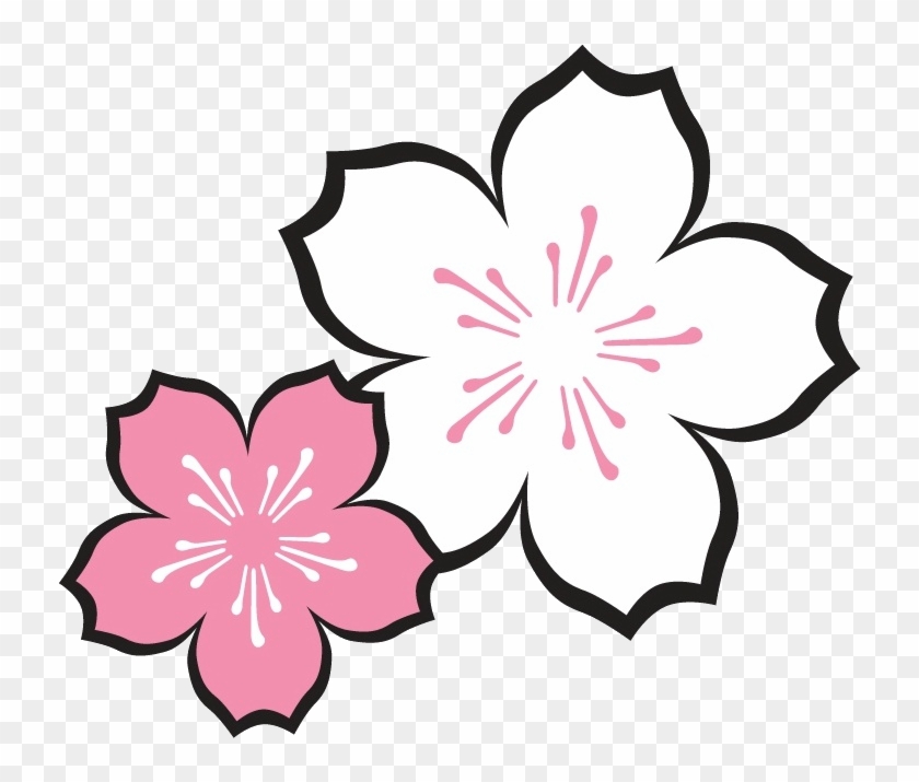 Flor De Cerezo [logo] Más Cherry - Sakura Flower Drawing Easy - Free  Transparent PNG Clipart Images Download