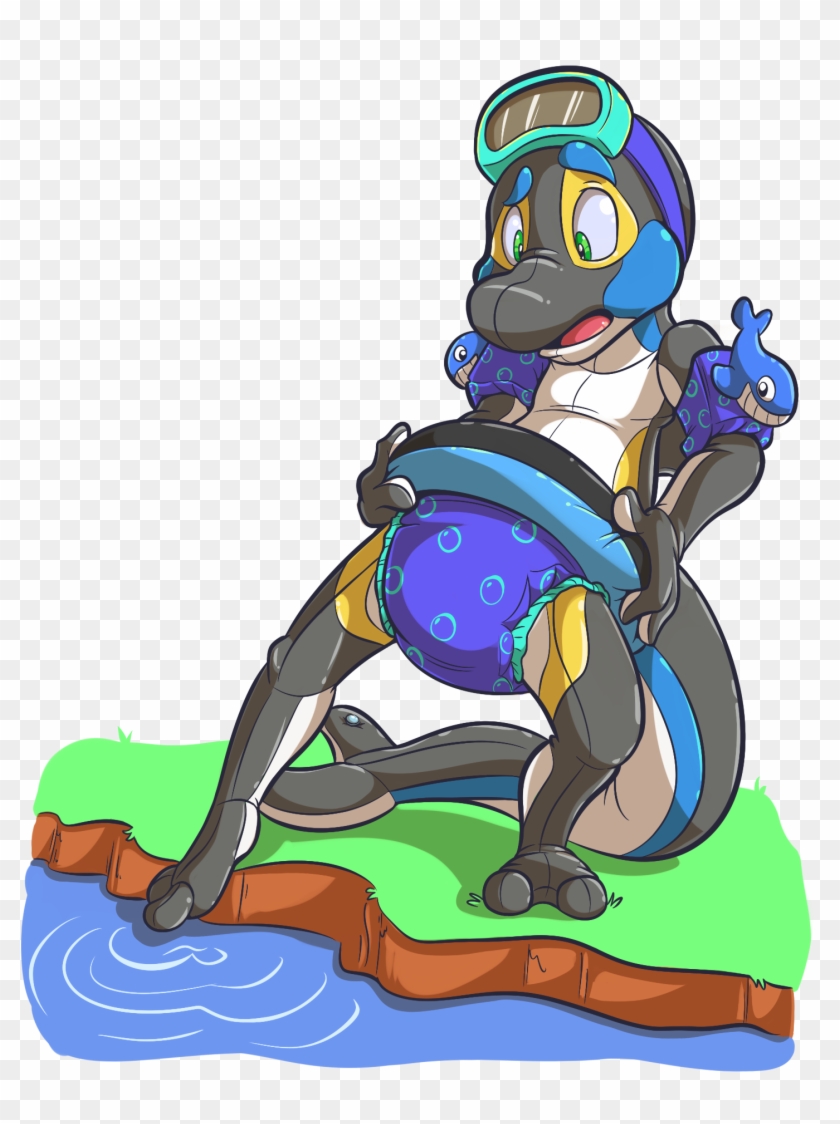 Taking A Dip - Cartoon #1650459