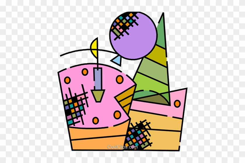 Birthday Cake, Party Hat And Balloons Royalty Free - Birthday Cake, Party Hat And Balloons Royalty Free #1650528