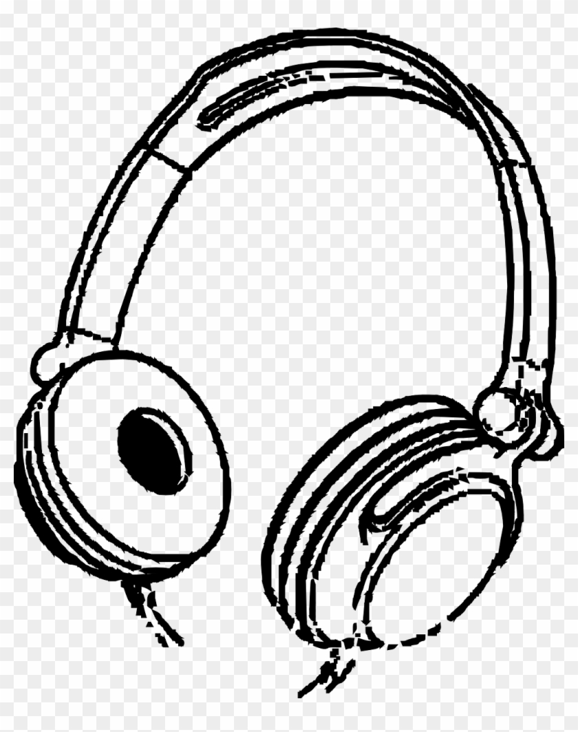 Headphones Clipart Black And White #1650828