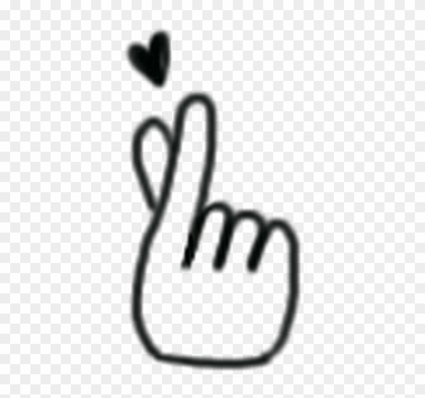 Kpop Heart Cute Aesthetic Idk - Transparent Finger Heart Png #1650923