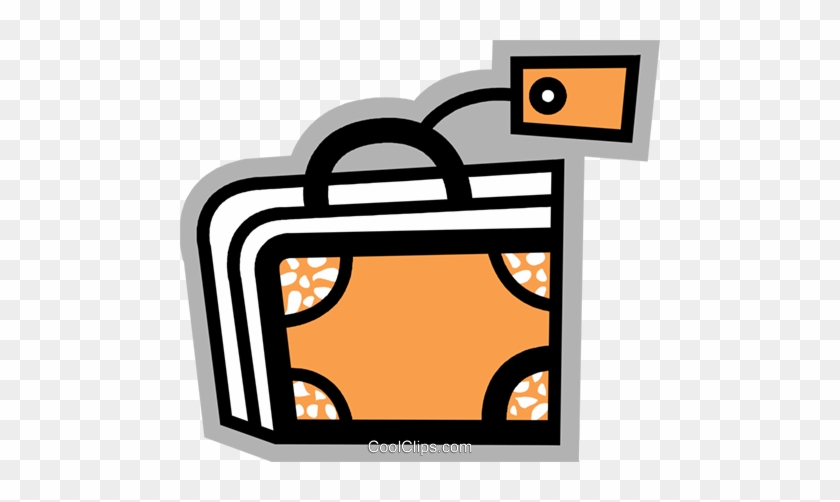 Suitcase With Tag Royalty Free Vector Clip Art Illustration - Tag De Viagem Png #1651067