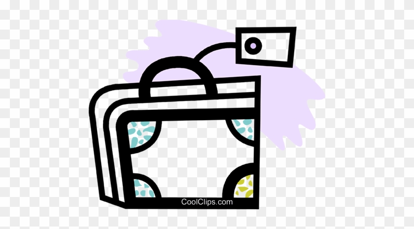 Suitcase With Tag Royalty Free Vector Clip Art Illustration - Suitcase With Tag Royalty Free Vector Clip Art Illustration #1651069