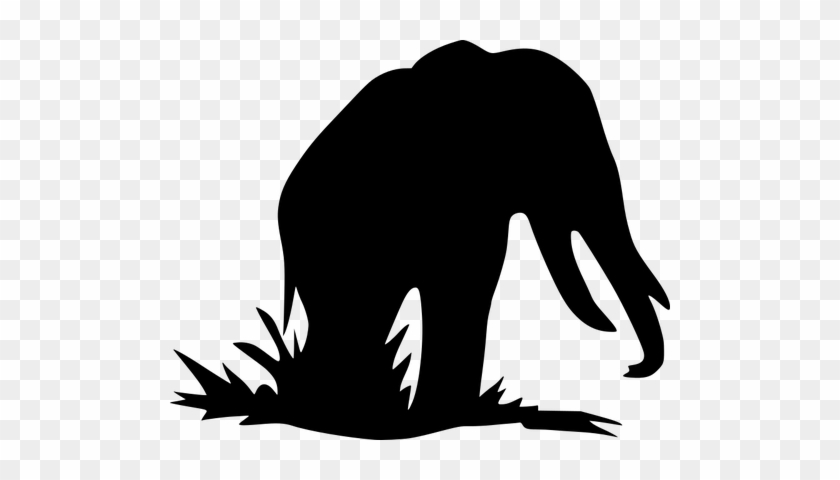 Sitting Elephant Silhouette Public Domain Vectors - Black Animal Clipart Png #1651408