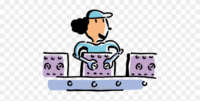 Woman Working On An Assembly Line Royalty Free Vector - Mulheres Linha De Montagem #1651418