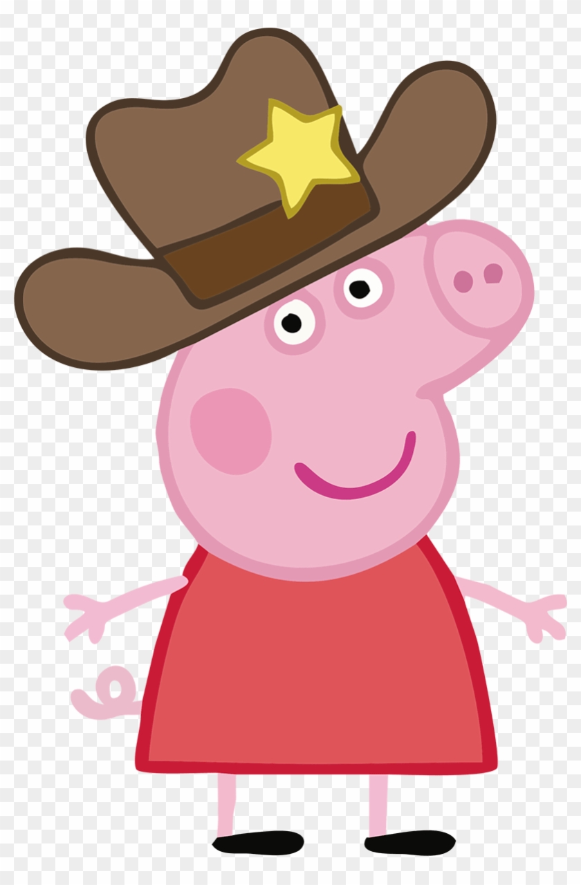 Peppa Pig Clip Art Transparent - Peppa Pig With Cowboy Hat #1651441